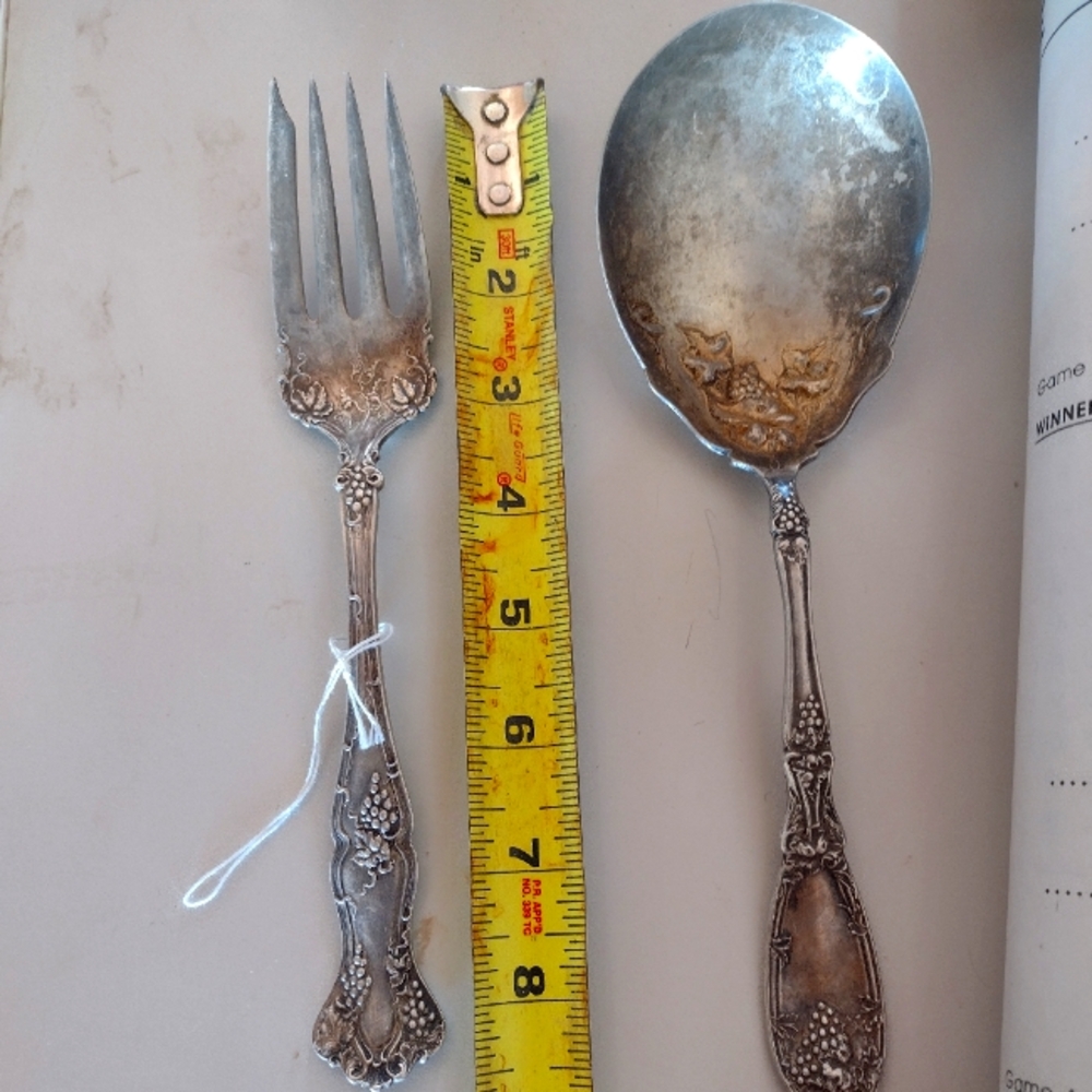Rogers 1881 A1 Serving Spoon and Rogers Bros 1847 Meat Serving Fork